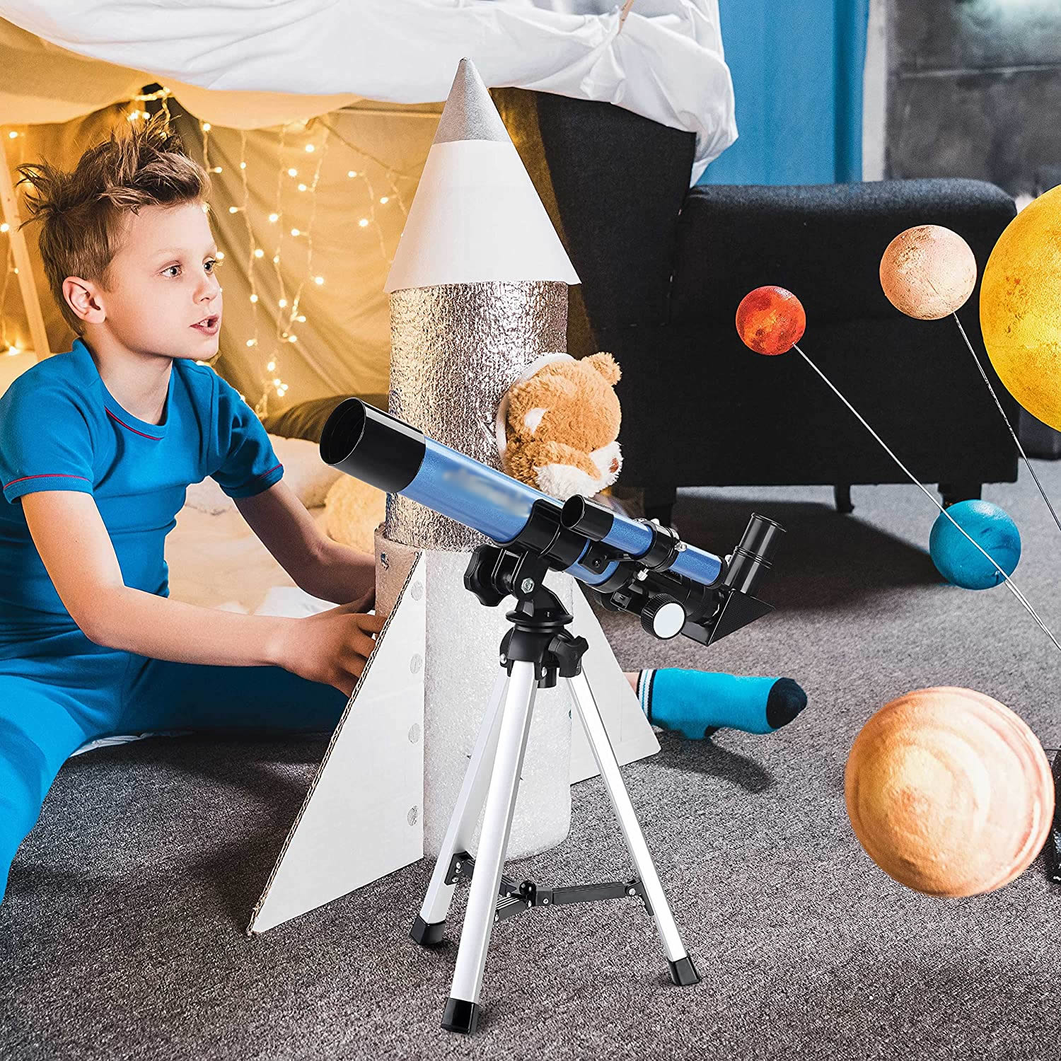 Hugerstar Kids Telescopes for Astronomy Portable Astronomical Telescopes Refractor with Finder Scope Compass and Tripod as Gifts